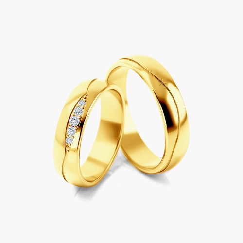 Obrączki ślubne: złote, okrągłe, 5 mm